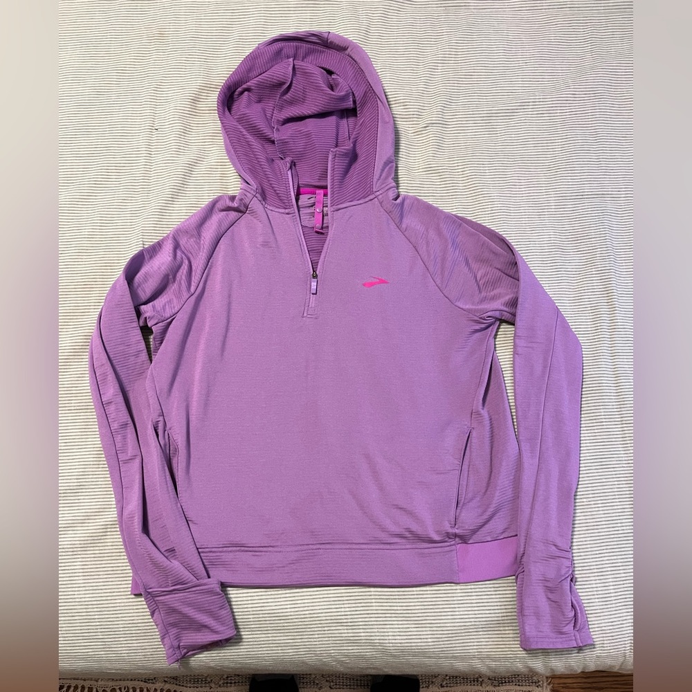 Brooks Notch Thermal Hoodie Size Large Purple